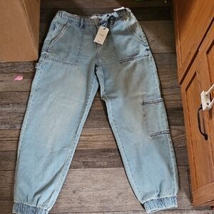 Casual Light Blue Denim Joggers. Size 27 New With Tags. Forever 21